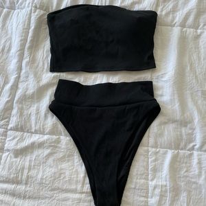 Aerie Black Ribbed Bikini